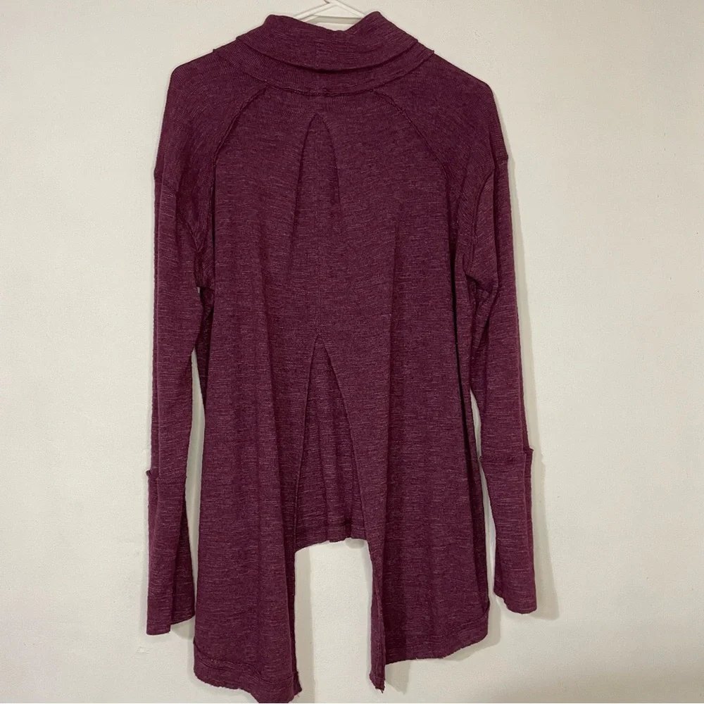 Free People Open Back Knit Turtleneck Plum Sz. M